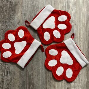 NWOT - Pet Paw Christmas Stocking Plush Style, Hanging Stocking